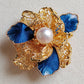 'Peony' brooch /pendant genuine south sea white pearl 9.1mm