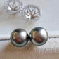 10.1mm Genuine tahitian sea pearls two way earrings