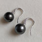 10.4mm Genuine tahitian south sea pearls round classic earrings sterling silver