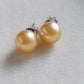 8.8mm Genuine golden south sea pearls Essential earrings studs