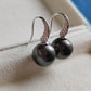 10.4mm Genuine tahitian south sea pearls round classic earrings sterling silver
