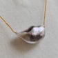 'Nuvole' 18k gold necklace genuine Keshi tahitian south sea pearl timeless elegance