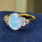 'Water Lily' 1.31ct Natural Solid Australian Crystal opal 9k gold ring