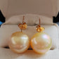 10k gold Essential earrings studs genuine golden south sea pearls 10.2mm