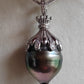 16.3x20mm Genuine tahitian sea pearl enhancer necklace silver