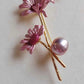 'Pink Lily' brooch genuine freshwater pearl 10.4x11.2mm