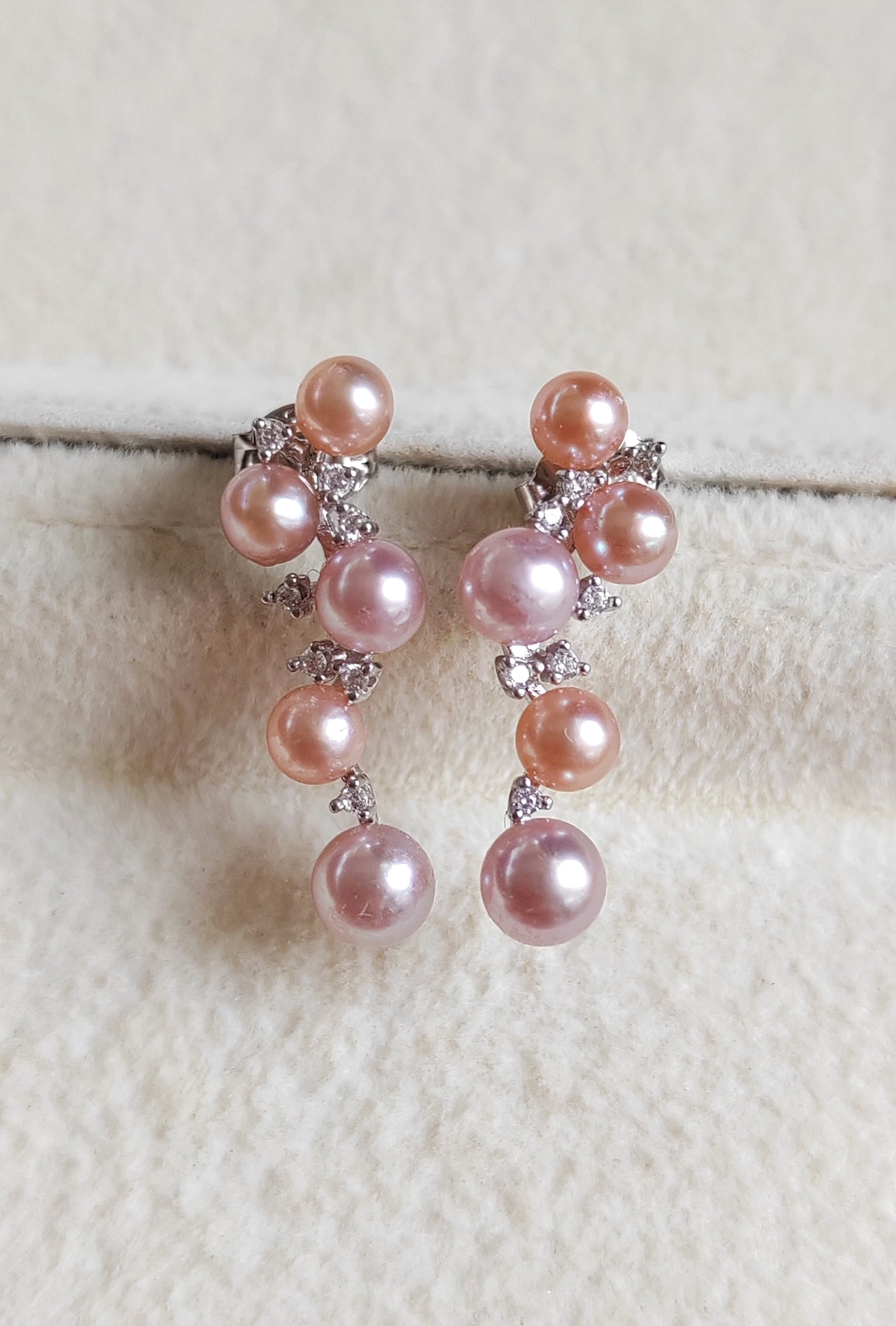 3.8-4.8mm Genuine freshwater pearls multicolour earrings