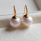 11.3mm genuine freshwater pearls 9k gold French hook earrings AAAA