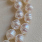 8.6-10.7mm Genuine south sea white pearls baroque necklace