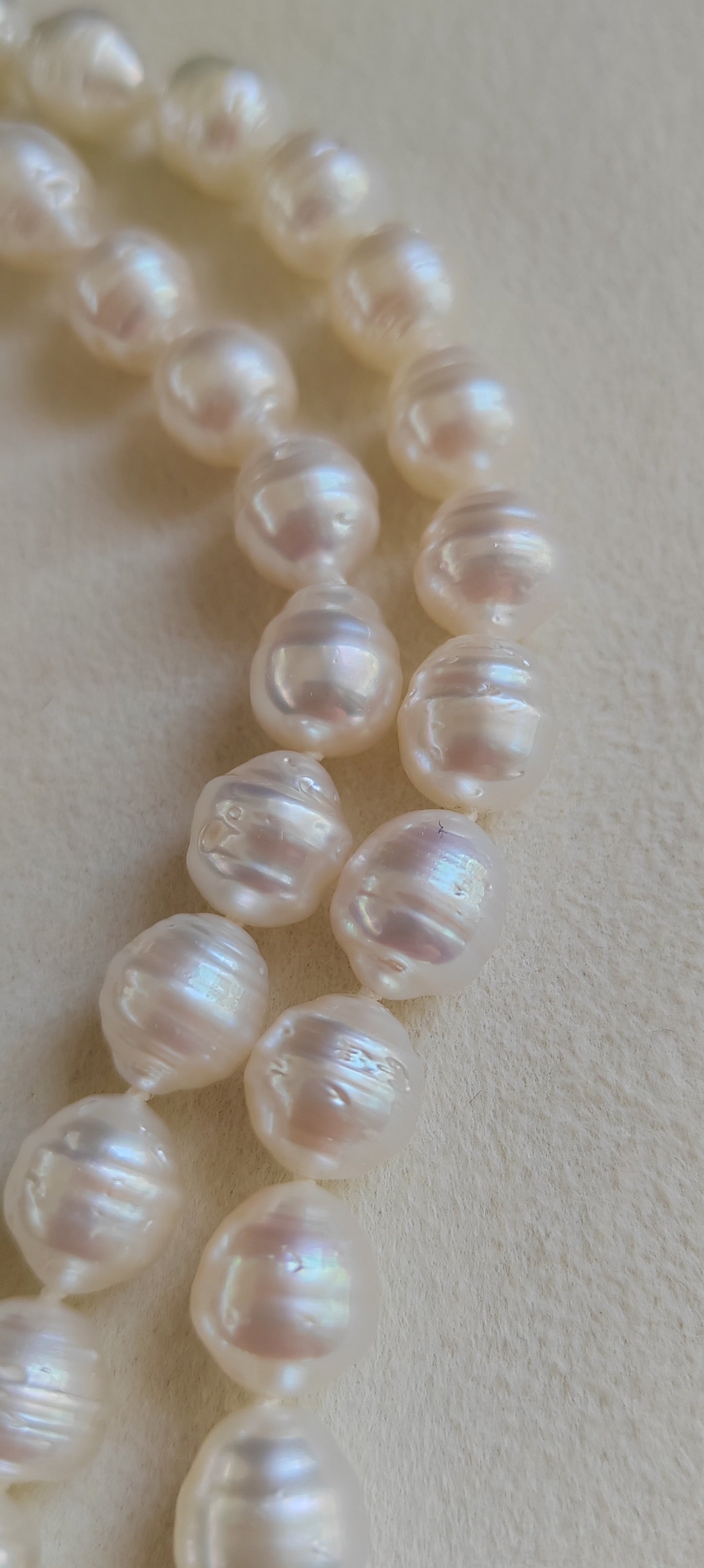 8.6-10.7mm Genuine south sea white pearls baroque necklace