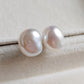 9mm Genuine freshwater Keshi pearls essential earrings studs silver