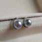 6.1mm Genuine Japanese akoya pearls classic earrings silver