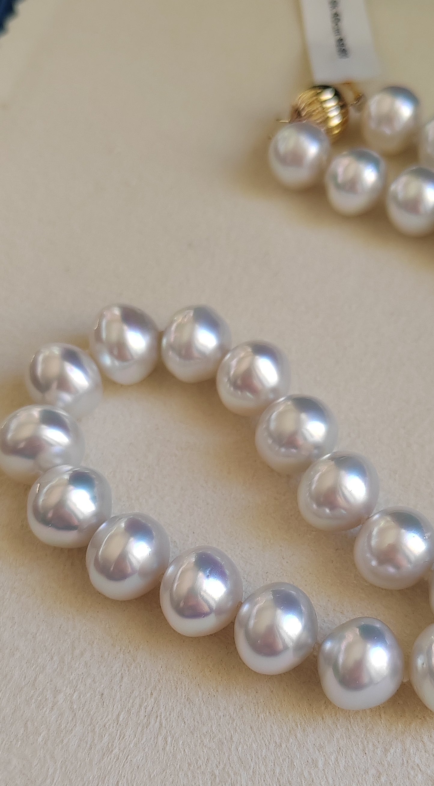 11-12.7mm Genuine south sea white pearl necklace 9K gold