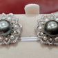 'Dahlia' Two-way earrings genuine tahitian south sea and akoya pearls