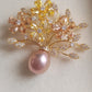 'Pleasure Blossom' brooch genuine freshwater pearl 11.8mm