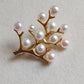 'Happy Tree' brooch genuine freshwater pearls