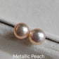 Sterling Silver pearl studs - Genuine freshwater button pearls