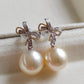 18k gold earrings genuine golden south sea pearls 10mm round
