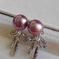 8.9mm Genuine freshwater pearls classic earrings studs silver