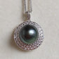 11.6mm Genuine tahitian south sea pearl luxury style necklace silver