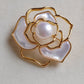 11.1mm genuine freshwater pearl Camellia brooch