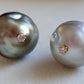 Timeless Elegance: 18k gold diamond earrings genuine tahitian keshi pearls 30.5ct