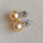 9.9mm Genuine golden south sea pearls Essential earrings studs