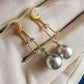 'Blue Moon' earrings 18k gold genuine Japanese akoya pearls 8mm AAAA