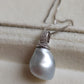 'Wild' Solitaire necklace Genuine Keshi south Sea white pearl 7ct