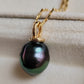 18k gold pendant genuine Mangareva tahitian south sea pearl 9.8x11.4mm