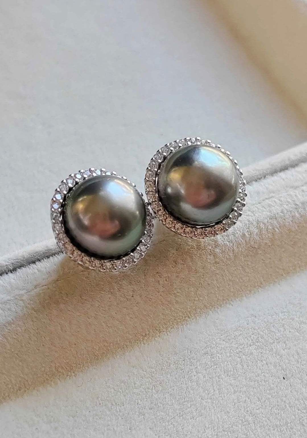 10.1mm Genuine tahitian sea pearls two way earrings