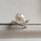 'Wild Lily' Silver ring genuine Keshi south sea white pearl 6ct
