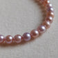 4-4.5mm Genuine freshwater pearls 'Pink lolli beans' necklace silver
