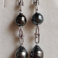 8.6-9.4mm Genuine tahitian south sea pearls double-beauty earrings silver