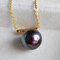 18k gold rainbow drop pendant genuine tahitian south sea pearl 12.8mm