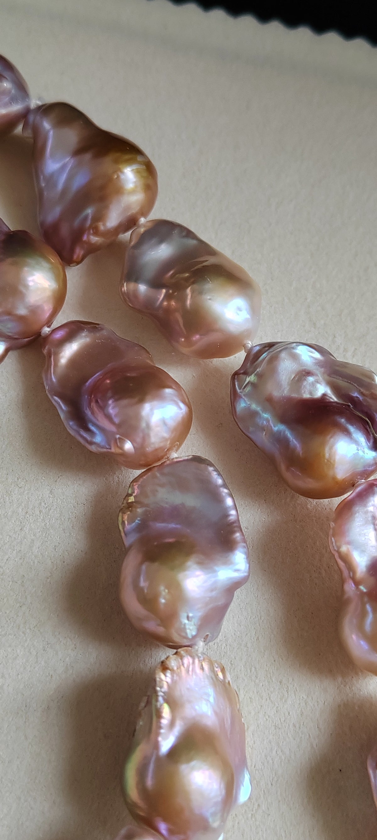 15.5-19.2mm Genuine freshwater pearl big baroque necklace