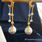 'Blue Moon' earrings 18k gold genuine Japanese akoya pearls 8mm AAAA