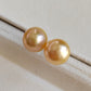 9.9mm Genuine golden south sea pearls Essential earrings studs