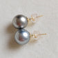 18k gold essential earring studs genuine tahitian south sea pearls 9mm Round