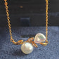 'Blooming flowers' 18k gold necklace genuine south sea Keshi pearls 2.3ct