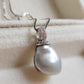 'Wild' Solitaire necklace Genuine Keshi south Sea white pearl 7ct