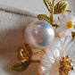 'Lily' brooch genuine freshwater pearl 10.1mm with mother of pearl