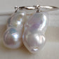 Classic baroque earring genuine freshwater pearl 13x22mm