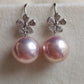 11.4mm Genuine freshwater pearls 'Flowers' earrings