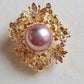11.8mm Genuine freshwater pearl flower Blossom brooch necklace