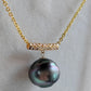18k gold rainbow drop pendant genuine tahitian south sea pearl 12.8mm