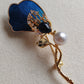 'Lily of the Valley' brooch genuine south sea white pearl 8.9mm