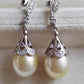 10.7mm Genuine south sea pearls elegant earrings silver