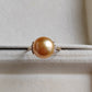 10.9mm Genuine golden south sea pearl 18k gold solitaire ring