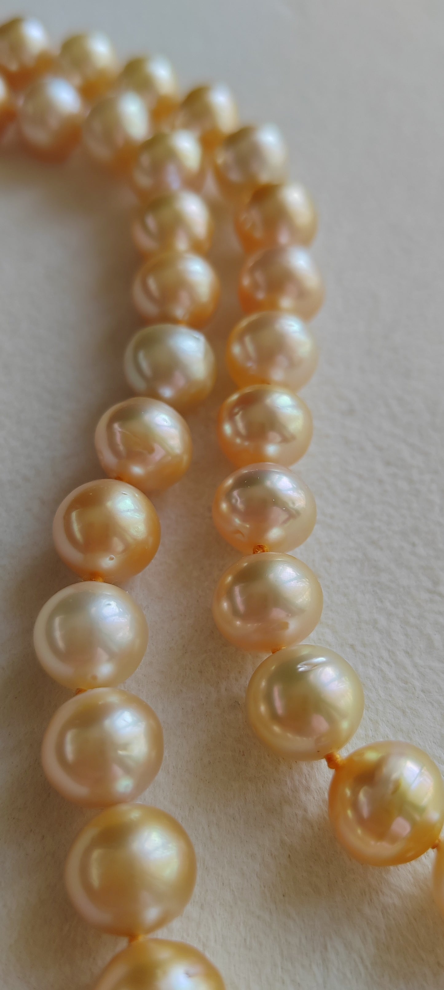 8-11.1mm Genuine golden south sea pearl necklace strand